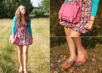 Sandały H&M, Nowy świat Rzeszów; Sukienka VJ-Style, http://VJ-style.com; Kardigan Butik, Graffica Rzeszów; Bransoleta Katarine, http://katherine.pl