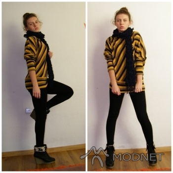 Sweter Moodo, MOODO Urban Fashion Mode Włodawa; Apaszka NO NAME, Centrum Chińskie Włodawa
